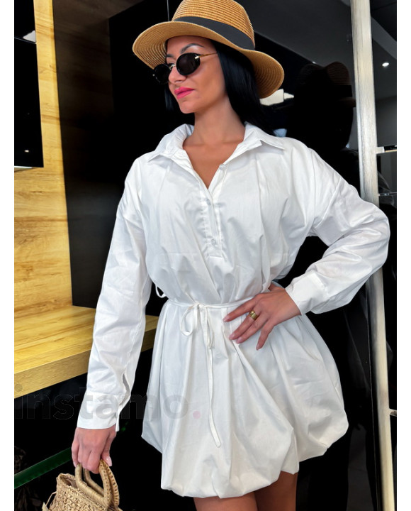 Bílé košilové PUFFY šaty-316893-20