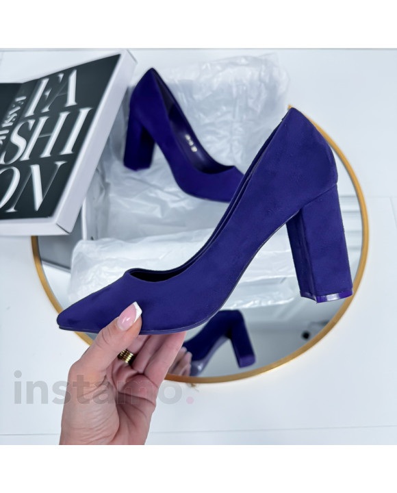 Fialové lodičky s hrubým podpatkem-264145-20