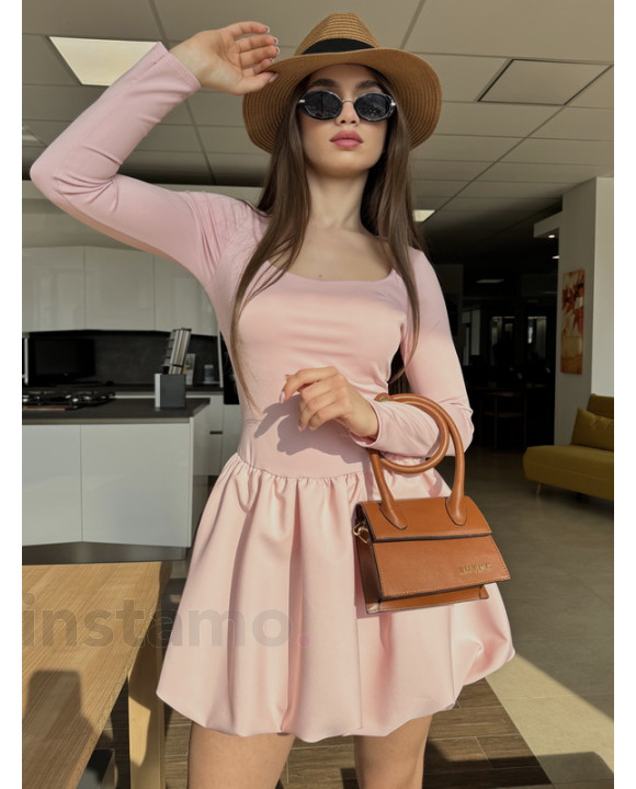 Růžové PUFFY šaty-316897-20
