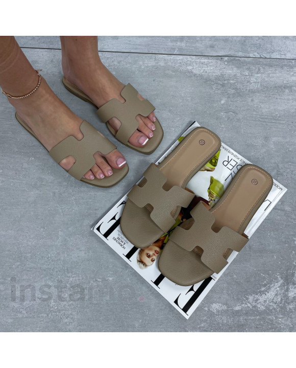 Tmavě béžové pantofle-317261-20