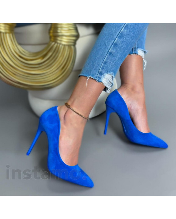 Modré lodičky s lesklým podpatkem-264698-20