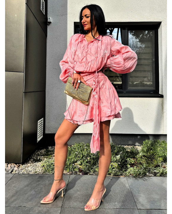 Meruňkové lesklé šaty-317961-20