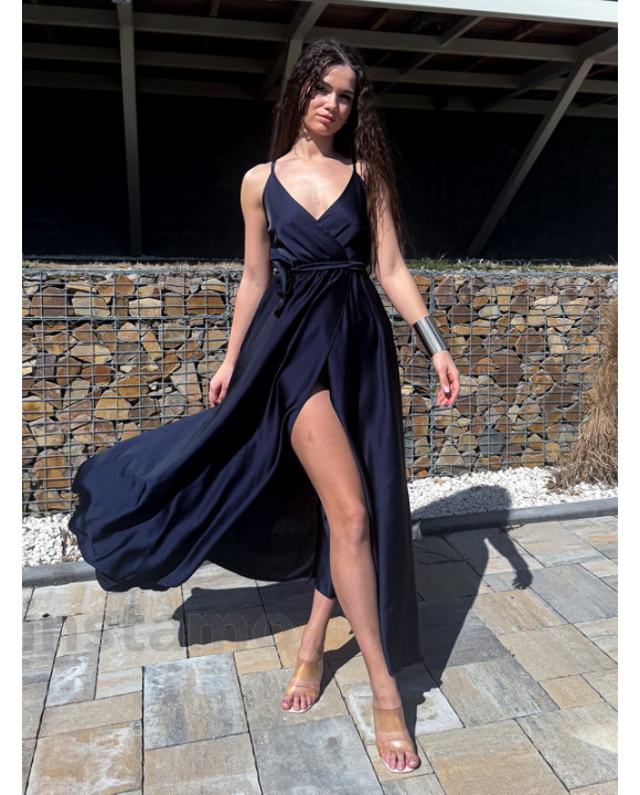 Tmavě modré saténové šaty-316884-20