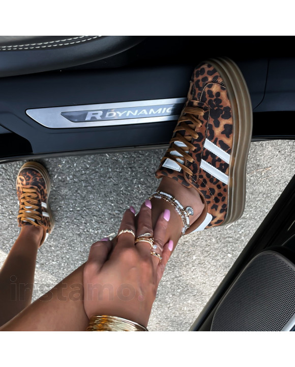 Hnědé tenisky s leopardím vzorem-318452-20