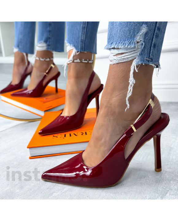 Bordové lakované sandále-318853-20