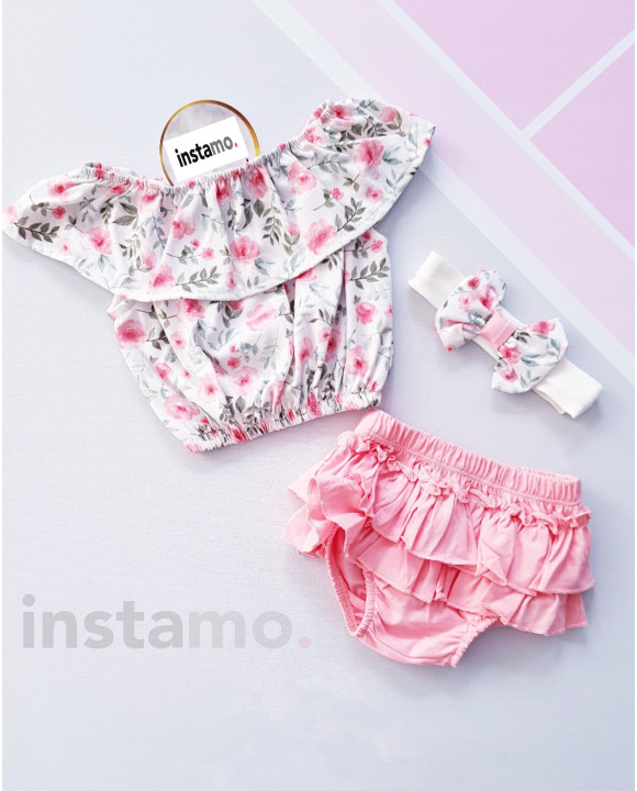 Květinková letní souprava s čelenkou-269978-20