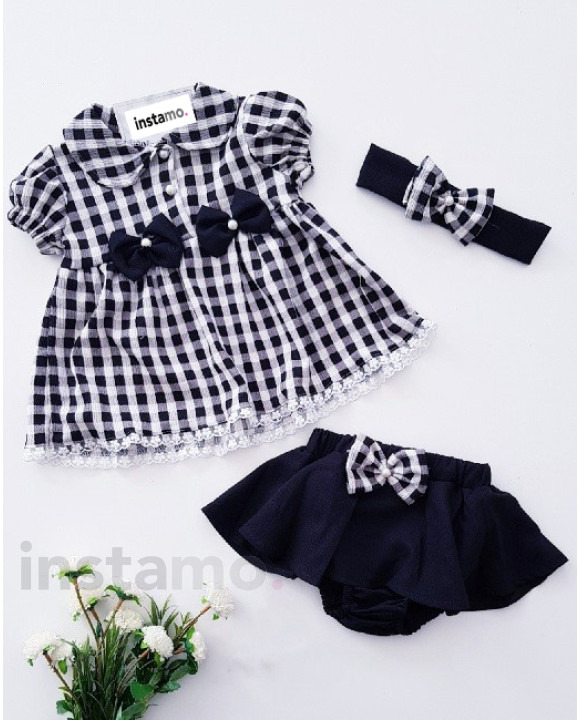 Kostkovaná letní souprava s čelenkou-269937-20