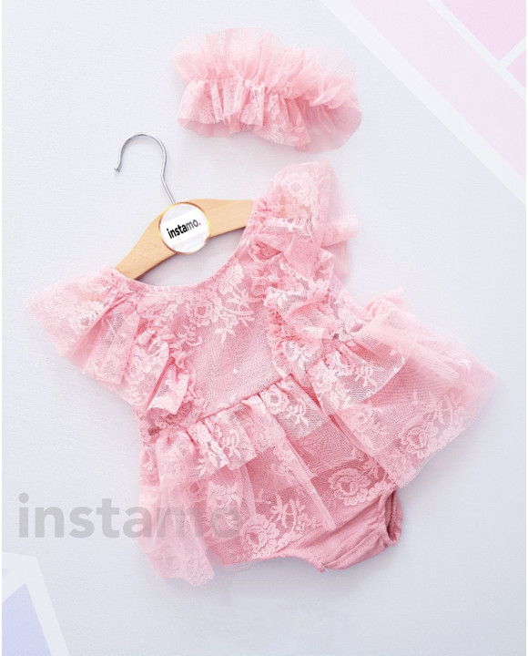 Růžové elegantní šaty s čelenkou-269812-20