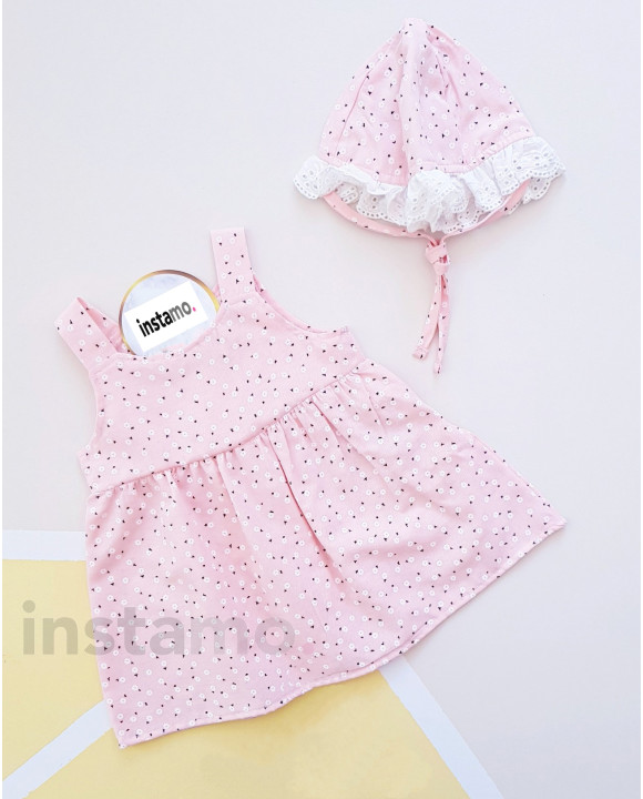 Květinové růžové šaty s kloboučkem-269778-20