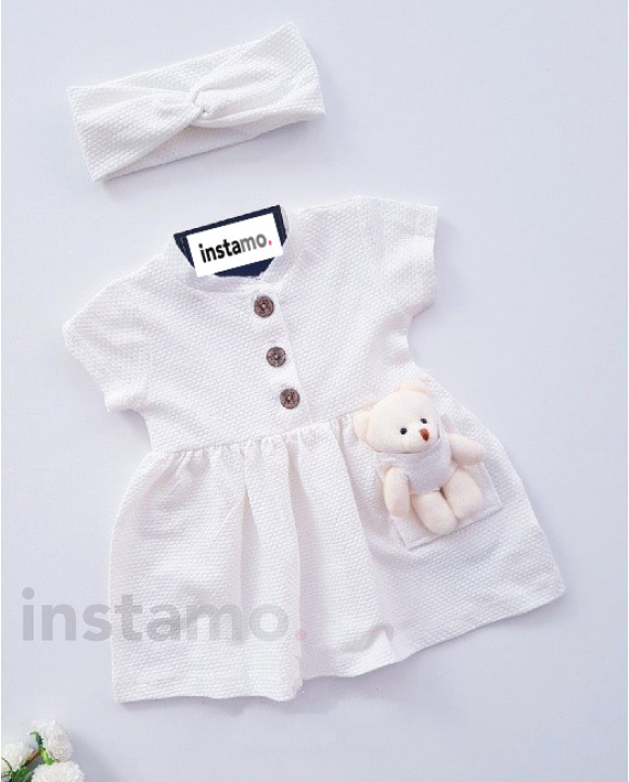 Bílé letní šaty s medvídkem a čelenkou-269554-20