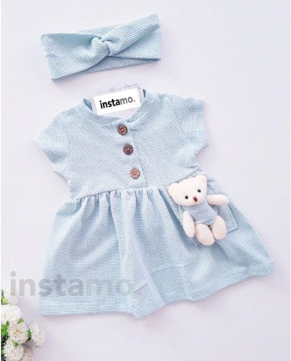 Zelené letní šaty s medvídkem a čelenkou-269564-20