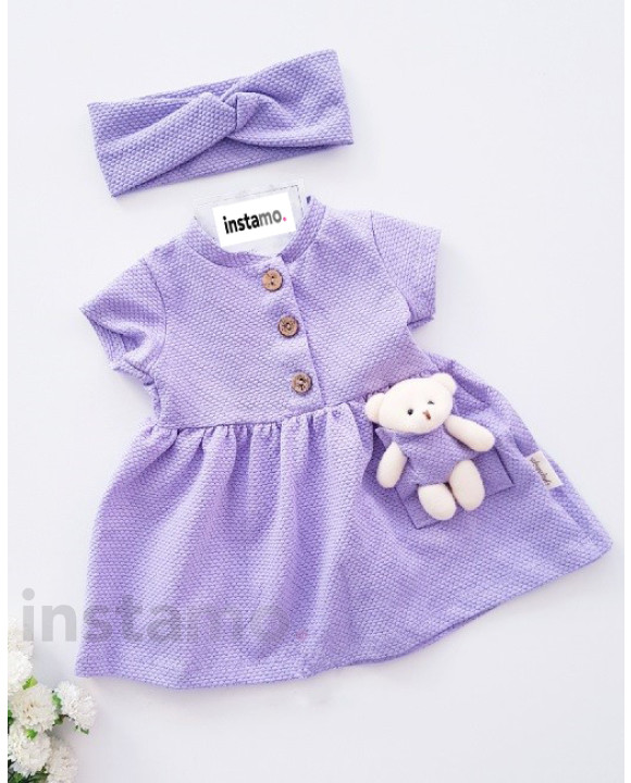 Fialové letní šaty s medvídkem a čelenkou-269547-20