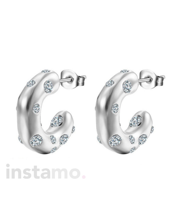 Dámské náušnice ocelové půlkruhy-299224-20