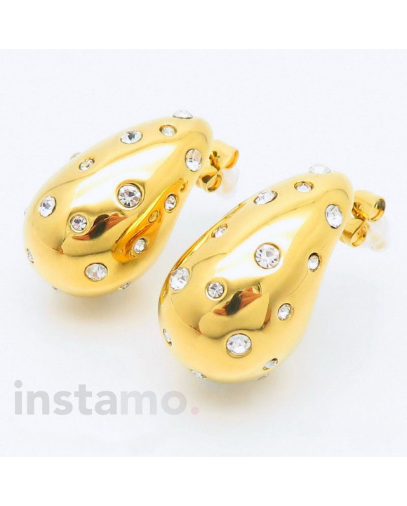 Ocelové pozlacené náušnice slzy-299165-20