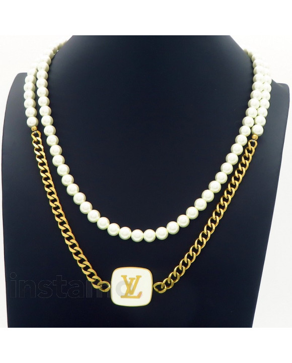 Dámský stylový náhrdelník s perlami-318248-20