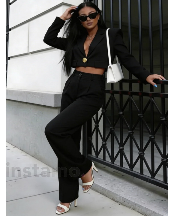 Černý kalhotový komplet-326583-20