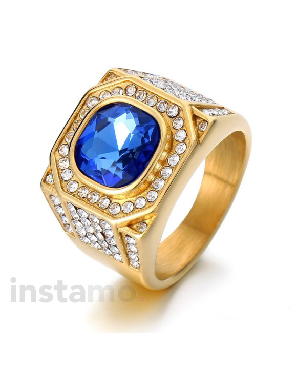 Pánský pozlacený prsten s kamenem-315819-20