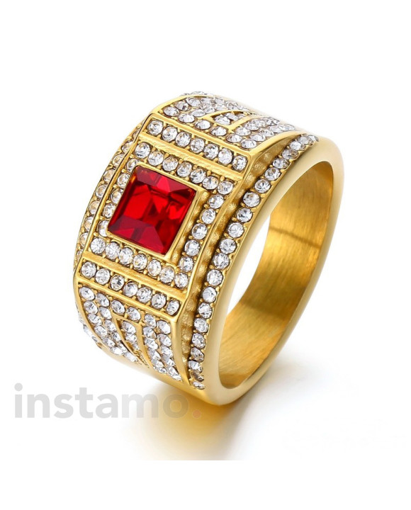 Pánský pozlacený prsten s kamenem-315825-20