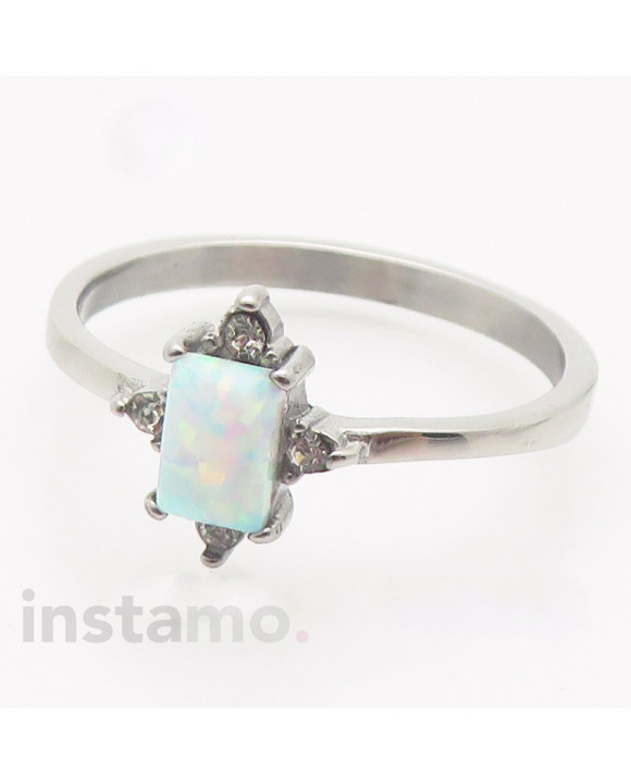 Dámský ocelový prsten s opálem-312435-20