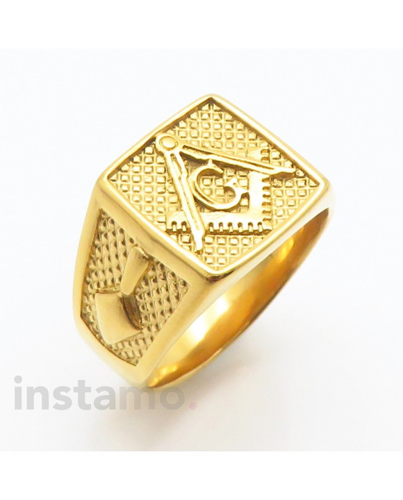 Pánský pozlacený ocelový prsten-315849-20