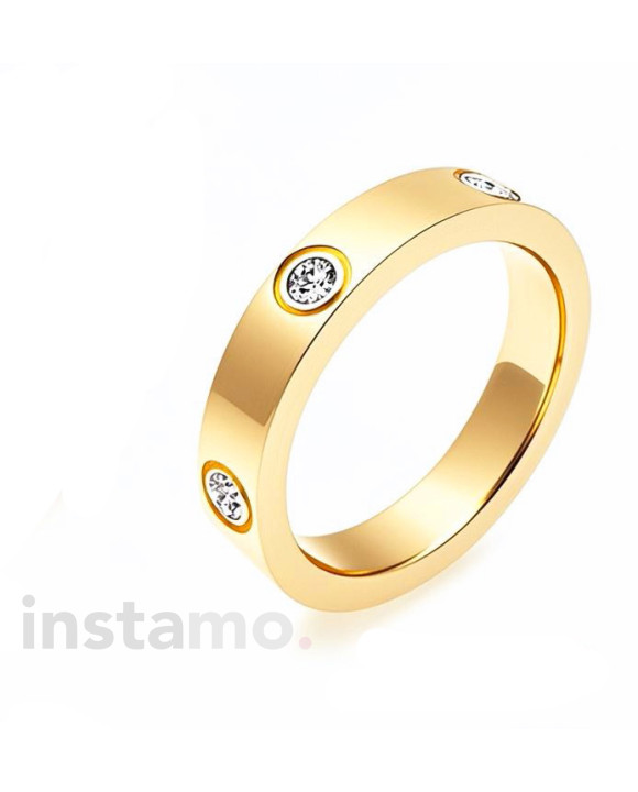 Ocelový pozlacený prsten-324067-20