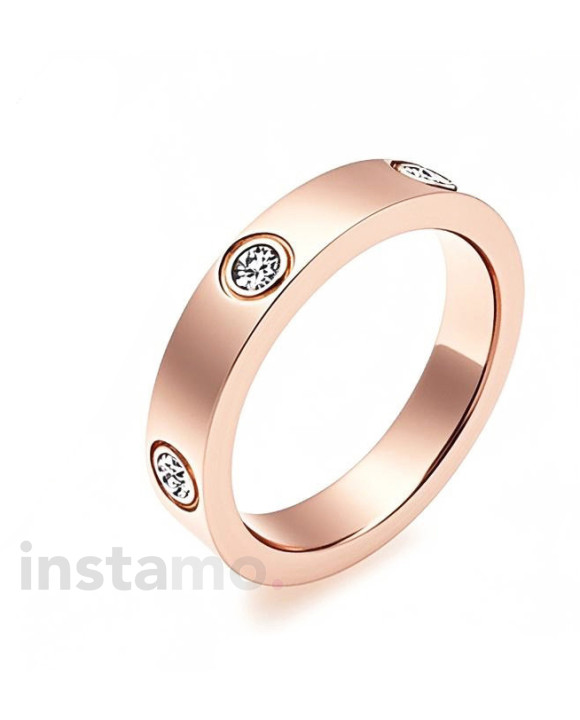 Ocelový pozlacený prsten-324073-20