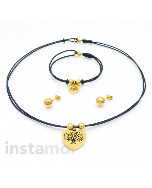 Oceľová pozlátená súprava strom života-272736-20