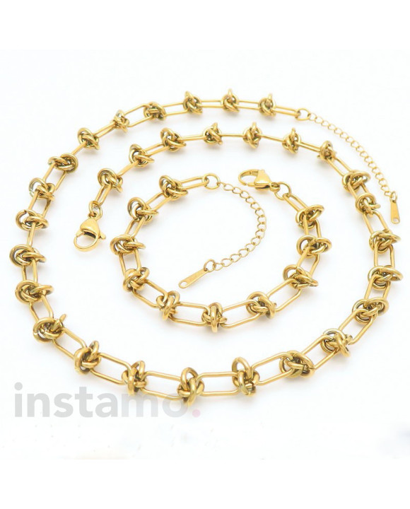 Pánská pozlacená ocelová souprava-312336-20