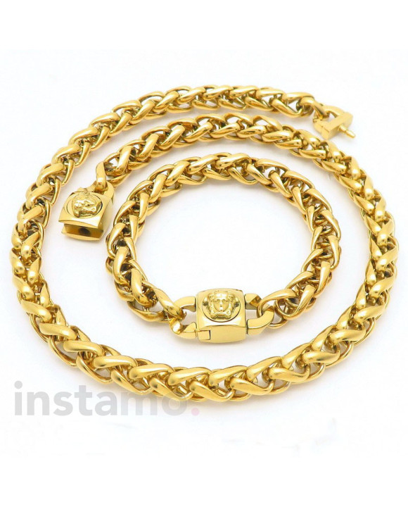 Pánská pozlacená ocelová souprava hrubá-312335-20