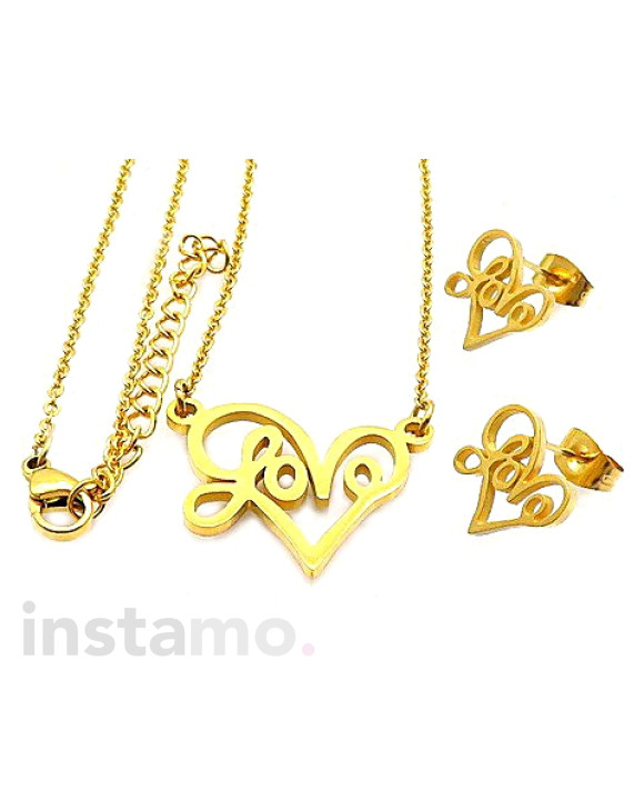 Oceľová súprava pozlátená