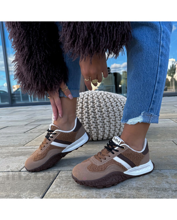 Hnědé kombinované zateplené tenisky-323039-20