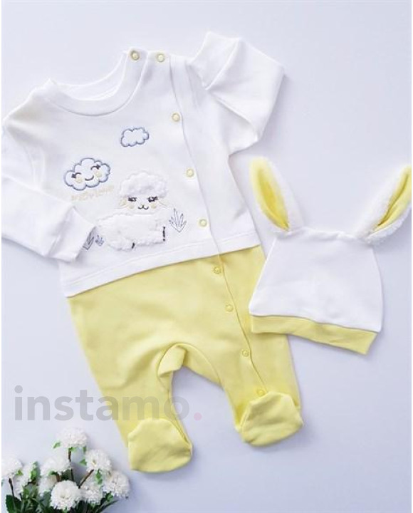 Žlutá dvoudílná bavlněná souprava-249899-20