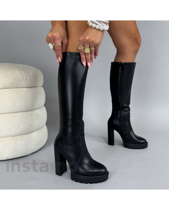 Černé vysoké kozačky-323838-20