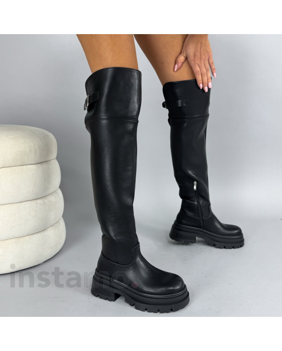 Černé vysoké kozačky-323866-20