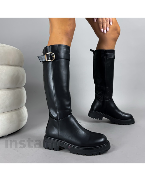 Černé vysoké kozačky-323097-20