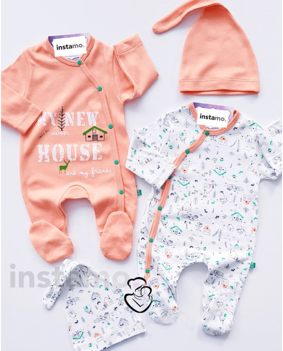 Oranžová čtyřdílná bavlněná souprava-248671-20