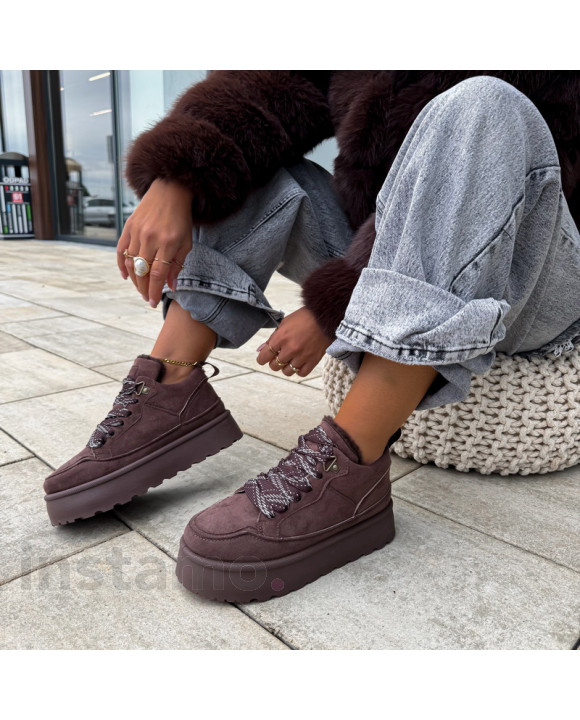 Tmavě hnědé zateplené tenisky-322540-20