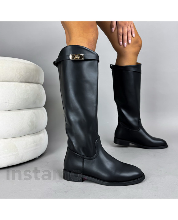 Černé vysoké kozačky-322526-20