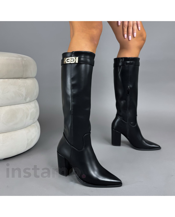 Černé vysoké kozačky-323326-20