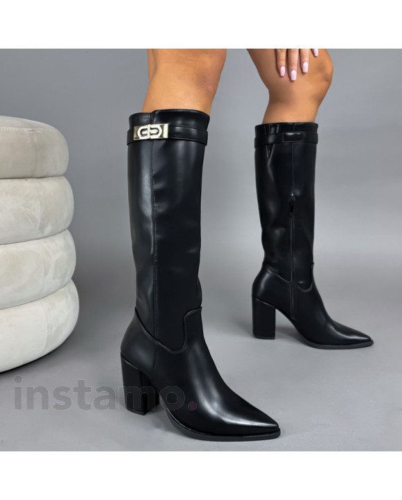 Černé vysoké kozačky-323326-20