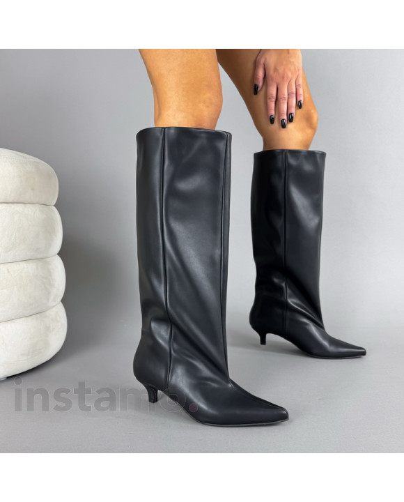 Černé vysoké kozačky-323628-20