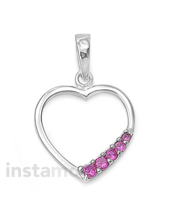 Stříbrný přívěsek srdce-292823-20