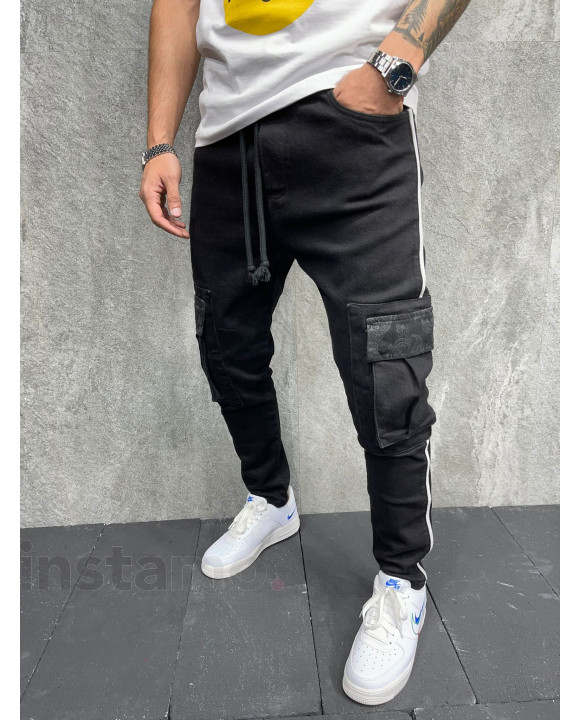 Černé džíny s kapsami-255402-20