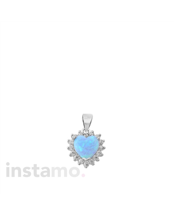 Stříbrný přívěsek srdce s opálem-293025-20