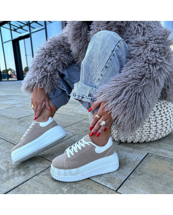 Světle hnědé semišové tenisky-321681-20