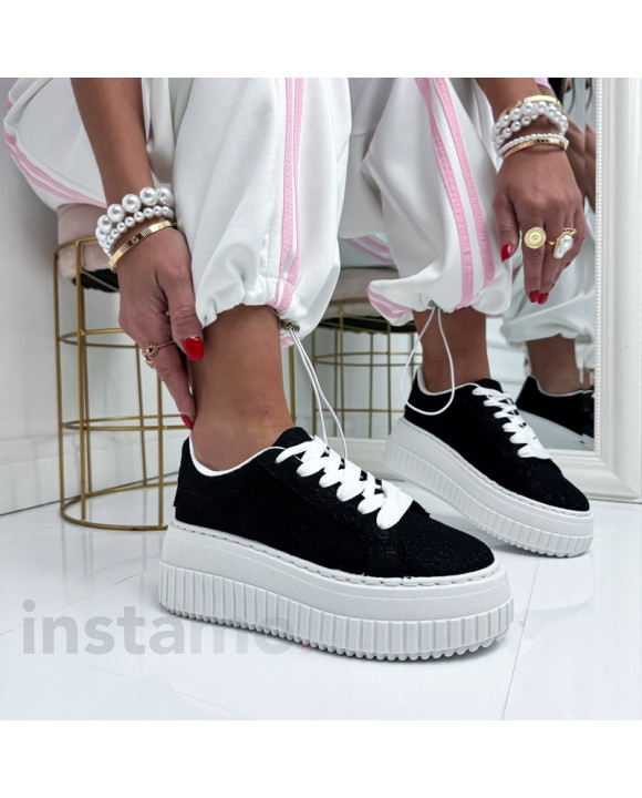 Černé krajkované tenisky-326572-20