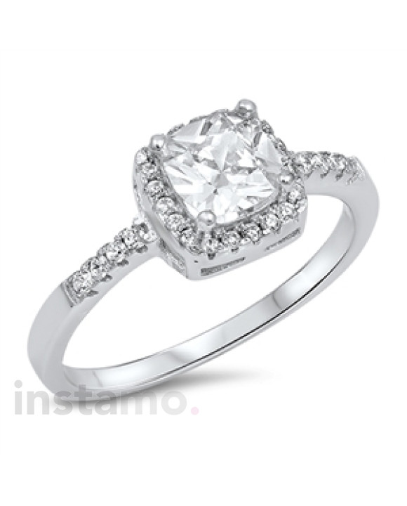 Strieborný prsteň s kamienkami