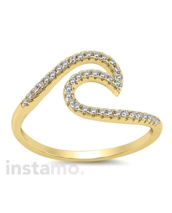 Pozlátený strieborný prsteň