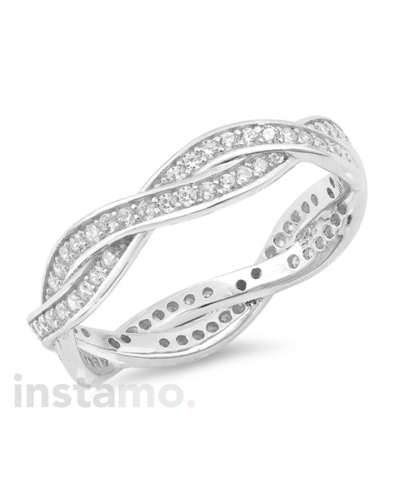 Strieborný prsteň s kamienkami