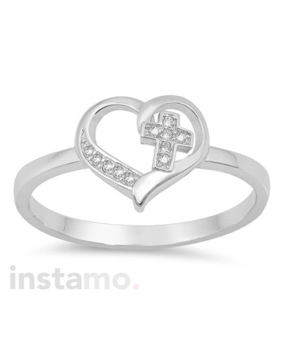 Strieborný prsteň Srdce